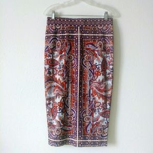 Gianni bini paisley pencil skirt